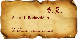 Vizeli Radován névjegykártya